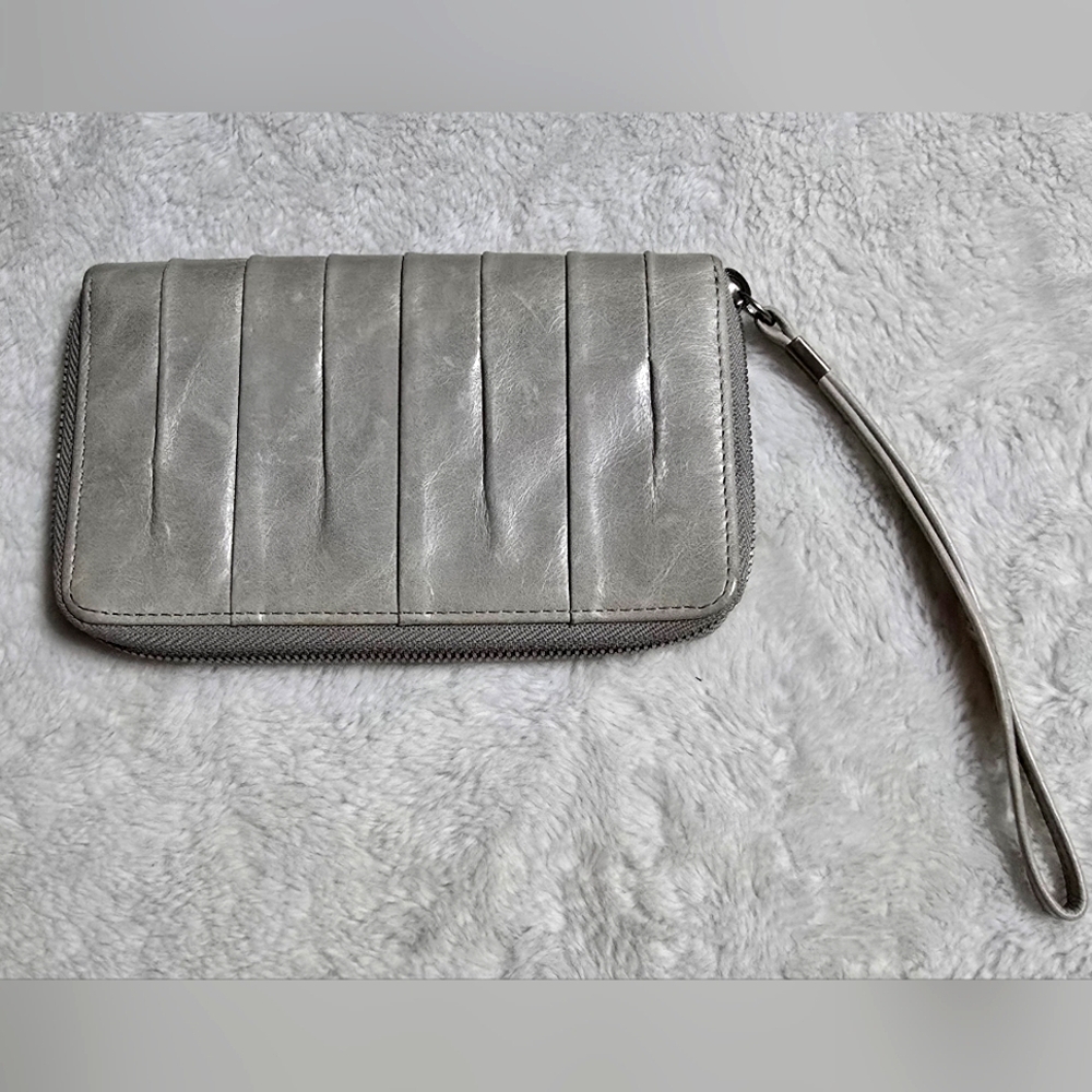 HOBO Silver Wristlet Clutch